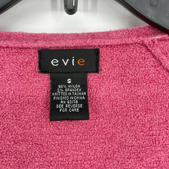 Evie Tops Women's S Fuchsia Pink Square Neck Raglan Sleeve Knit Stretch Pullover - Picture 3 of 6